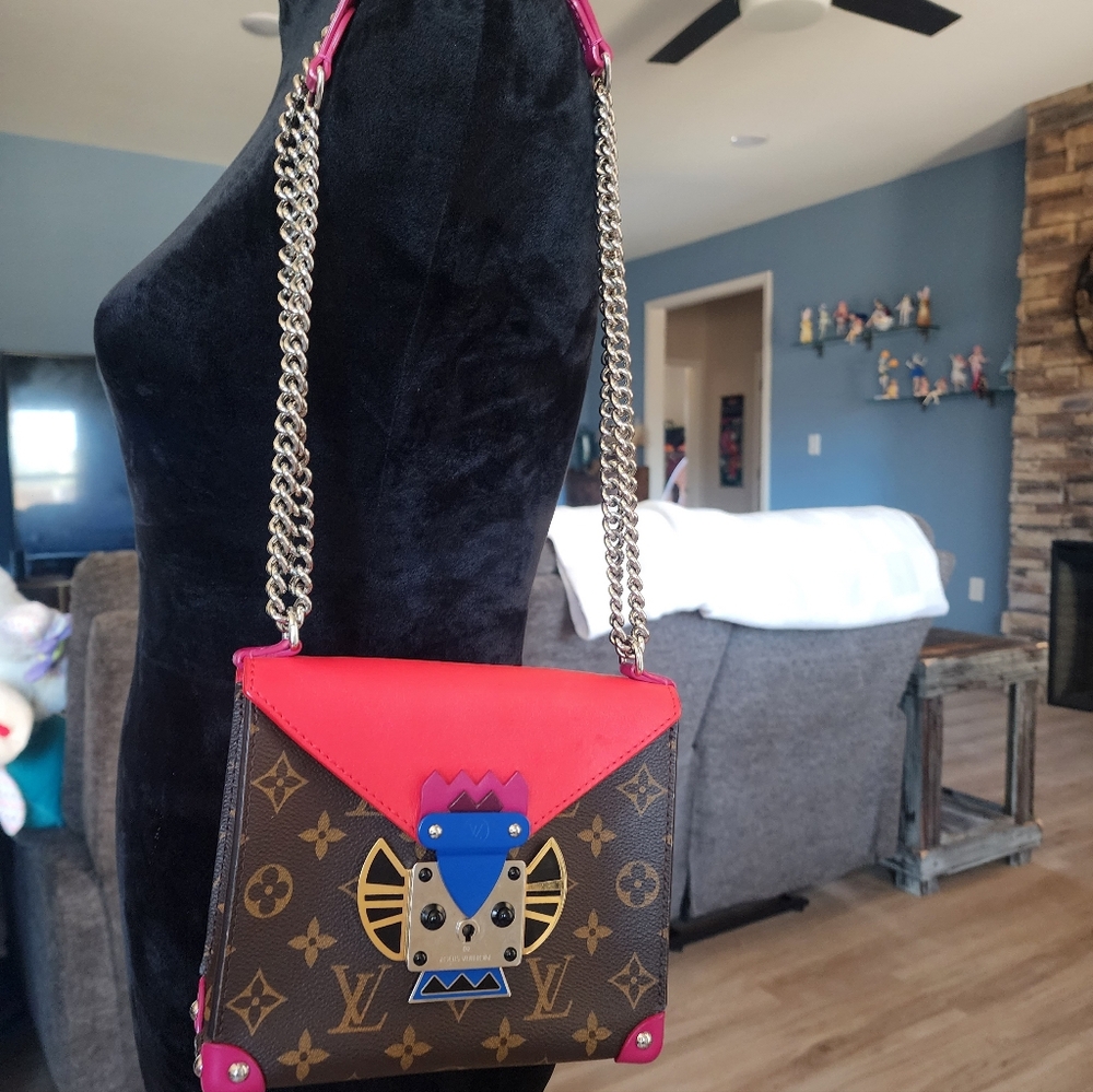 Authentic Louis Vuitton Tribal Mask PM Monogram Canvas Crossbody Bag
